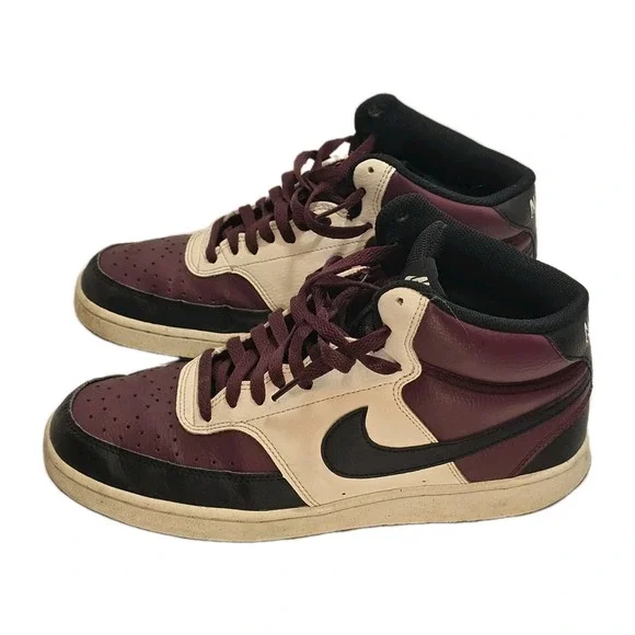NIKE Dunk Mid Burgundy White Men's US 10 GUC Streetwear 👟‎